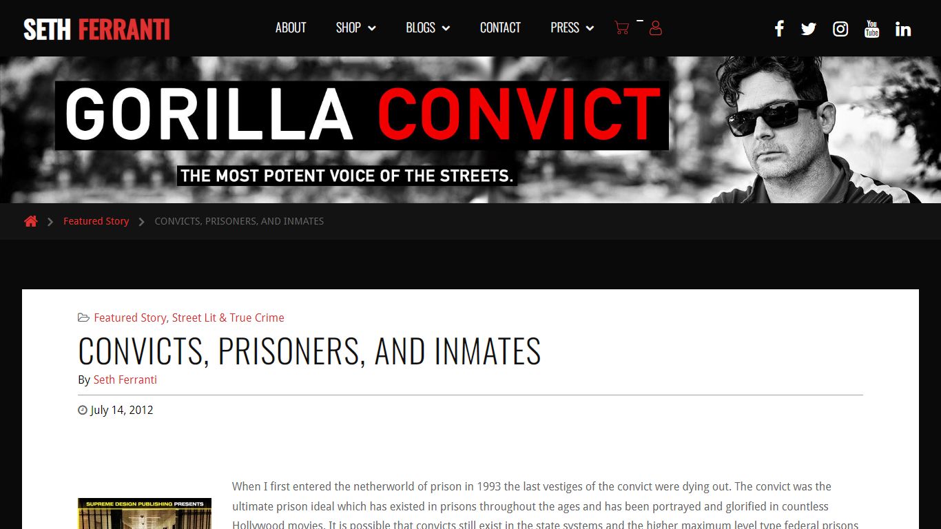 CONVICTS, PRISONERS, AND INMATES - GORILLA CONVICT - Seth Ferranti