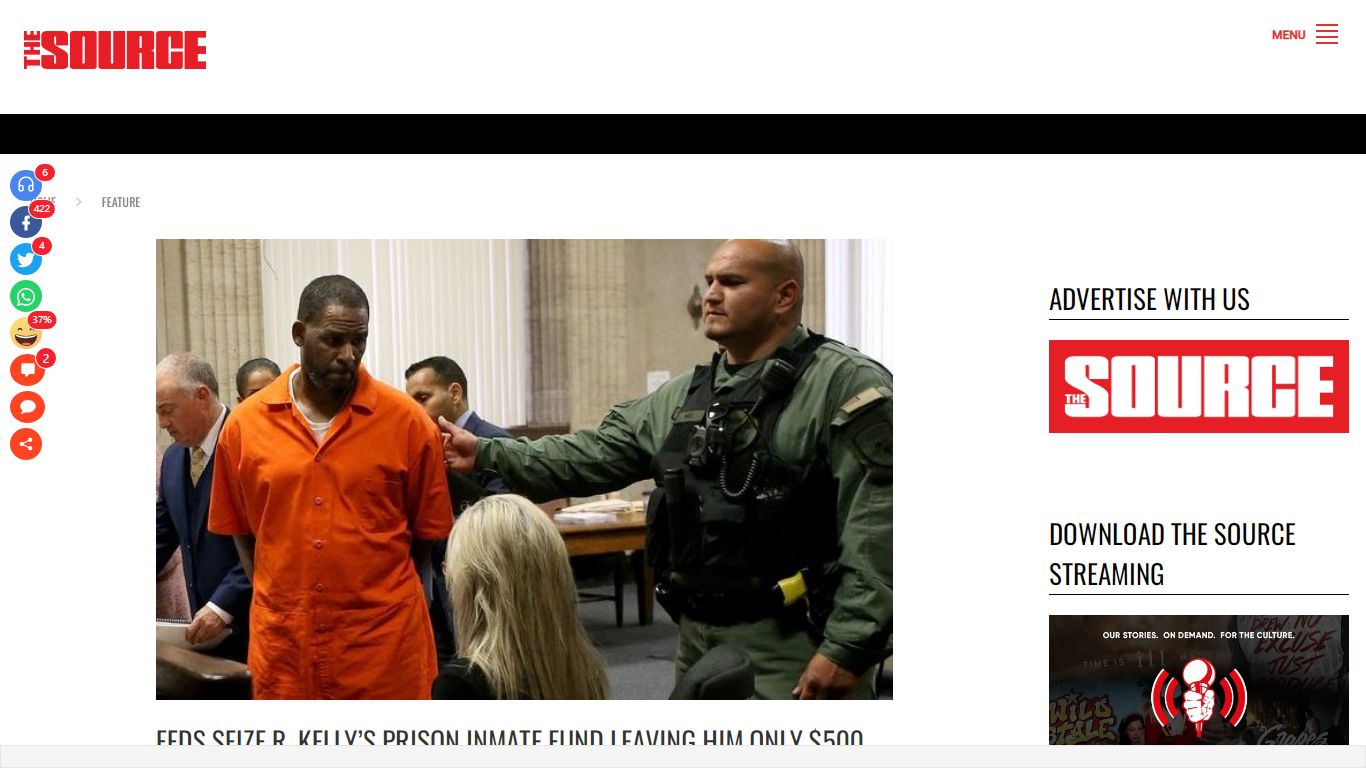 Feds Seize R. Kelly's Prison Inmate Fund Leaving Him Only $500